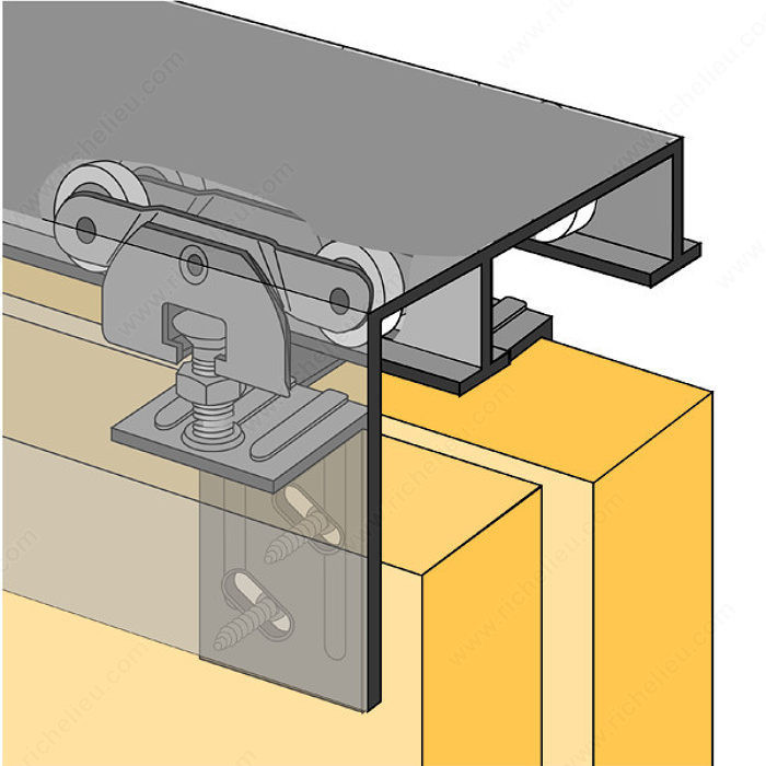 Bi-Passing Door Track Set - 1-3/8 - Front Fascia, Length 4 ft