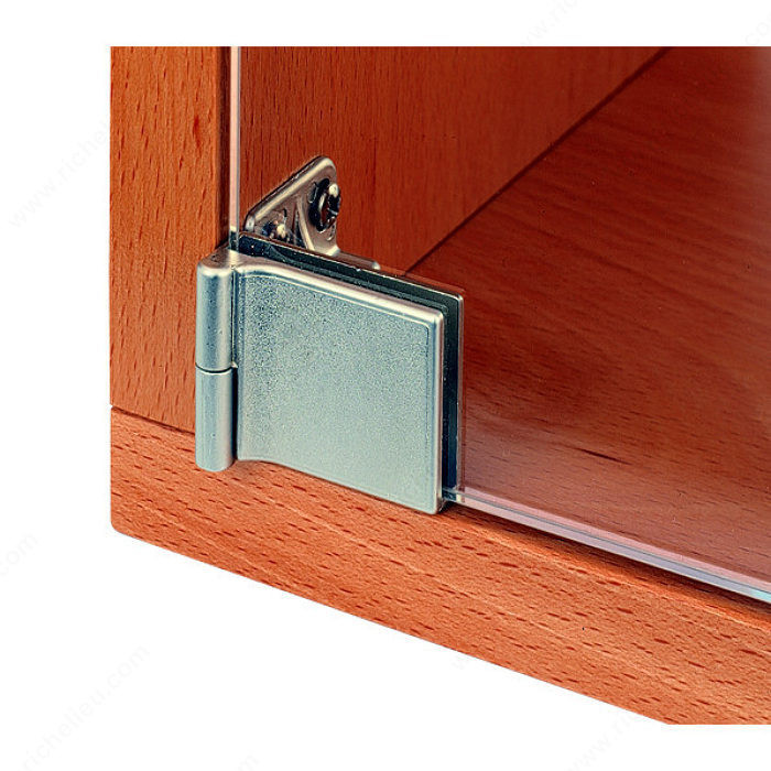 Snap-In Hinge for Glass Door Recessed Within Furniture/Cabinet, No drilling, Finish Brass