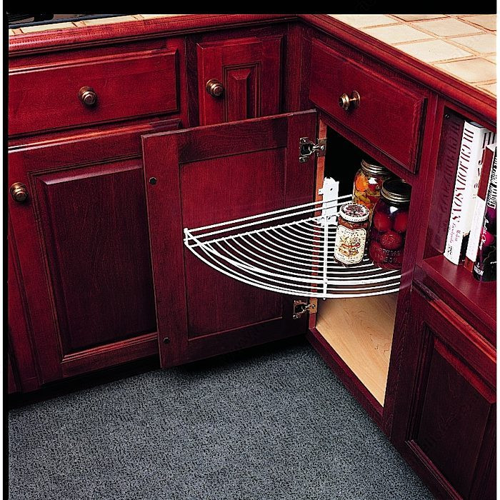 Pivot-Out Half-Moon, Depth 14 15/16 in, Opening Width 13 7/8 in, Diameter 27 1/2 in