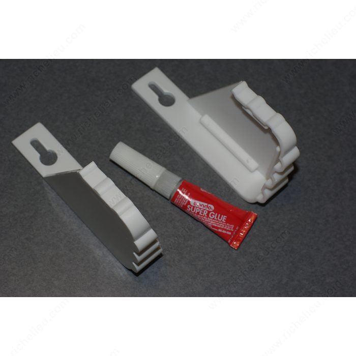 End Caps and Hinges for Extruded Trays, Width 9/16 in, Depth 2 3/8 in, Height 4 in, Hinges Not Included
