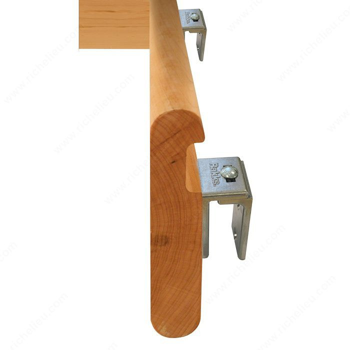 Mounting Bracket for Protection Rail, Support Type Hand Rail and Wall Support / Mounting Bracket for 5" Rail / Aluminum Support, Height 1 3/4 in, Width 2 3/4 in