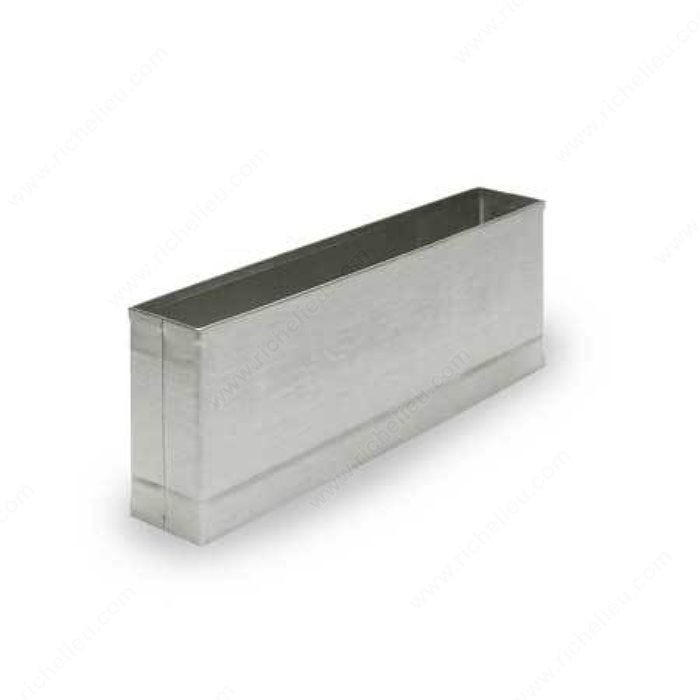 Stainless Steel Base for Pilaster Shoe Kit, Pilaster Thickness 1 1/4 in, Base Length 10 in