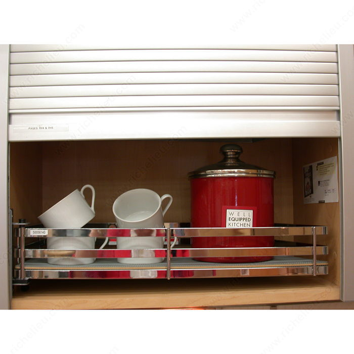 Tambour Door Kit - Stainless Steel Finish - 20 mm, Minimum Interior Width 550 mm (21-21/32"), Maximum Interior Width 754 mm ( 29-11/16")