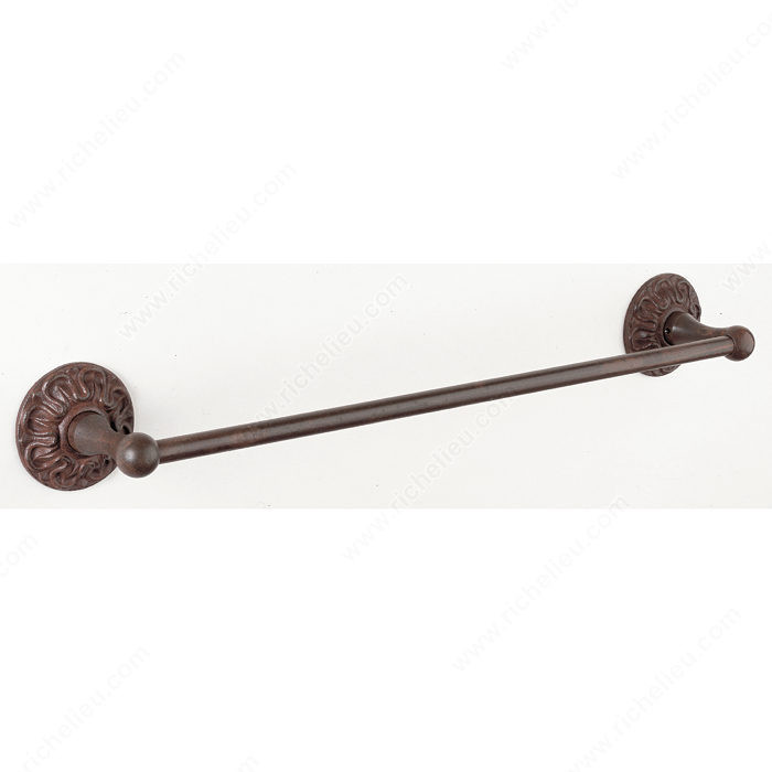 Towel Bar - Louis XV Series, Finish Rust, Center to Center 24 in, Length - Overall Dimensions 26 7/8 in