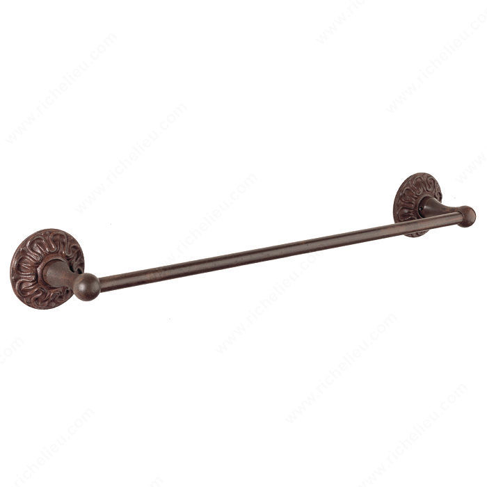 Towel Bar - Louis XV Series, Finish Rust, Center to Center 30 in, Length - Overall Dimensions 32 7/8 in