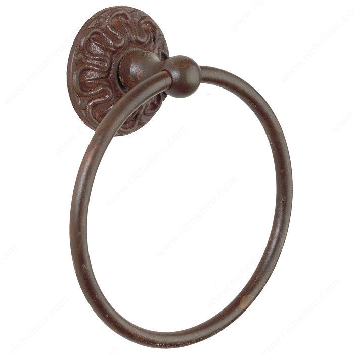 Towel Ring - Louis XV Series, Finish Satin Black