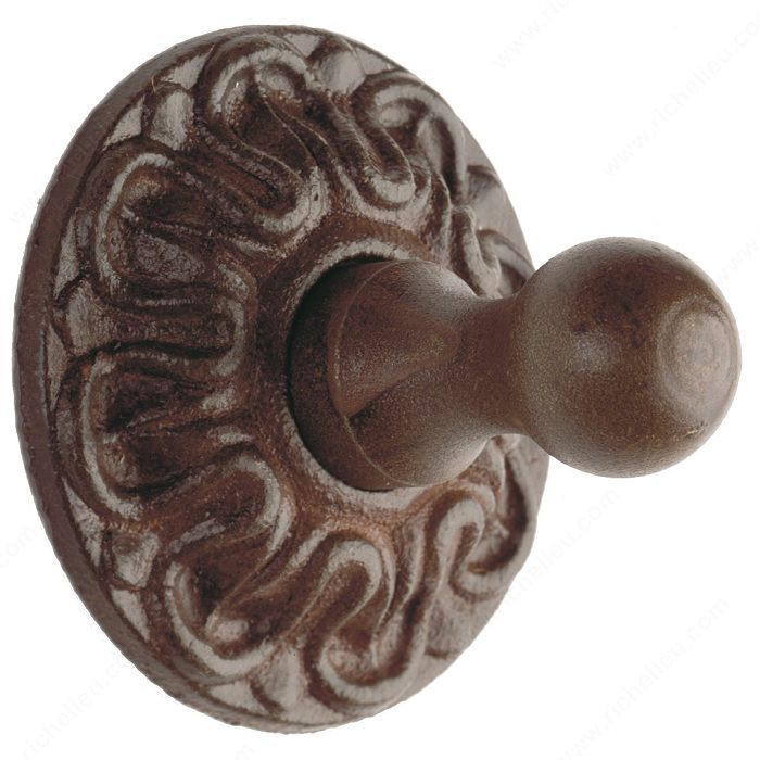 Louis XV Series Hook, Finish Satin Steel, Diameter - Overall Dimensions 2 7/8 in