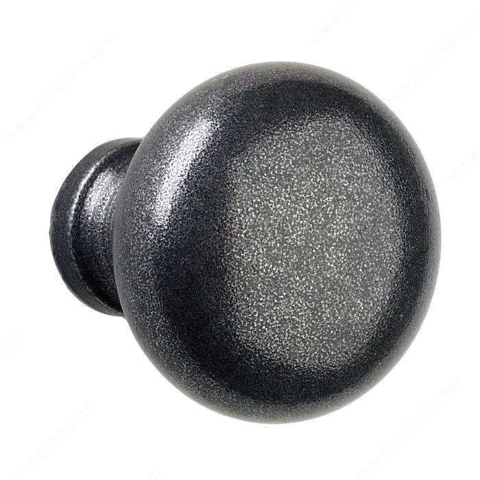 Knob LC1010, Finish Satin Black, Diameter - Overall Dimensions 1 3/8 in, Projection - Overall Dimensions 1 1/2 in