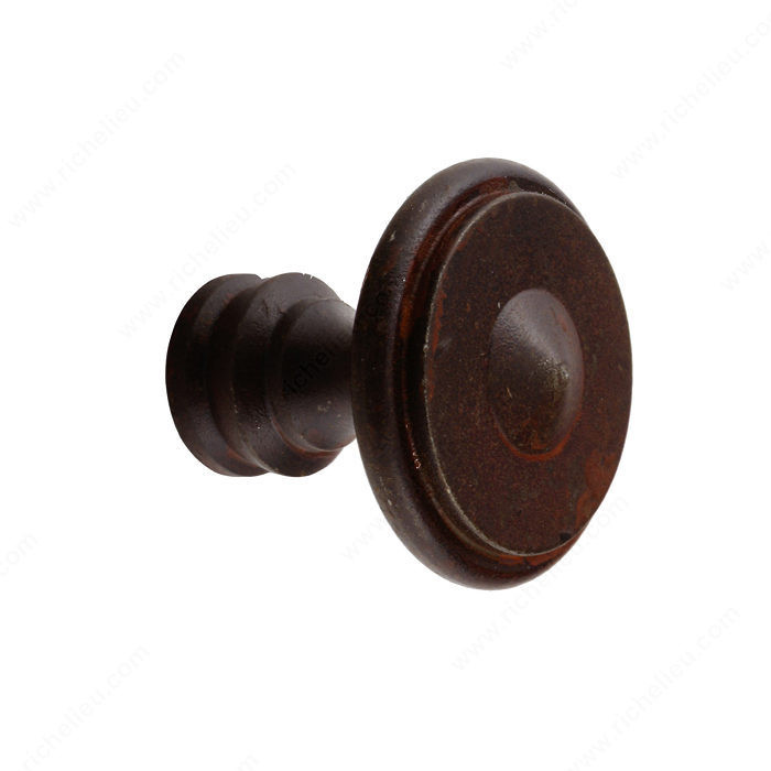 Knob LC1040 Series, Finish Rust, Diameter - Overall Dimensions 1 3/8 in, Projection - Overall Dimensions 1 3/8 in