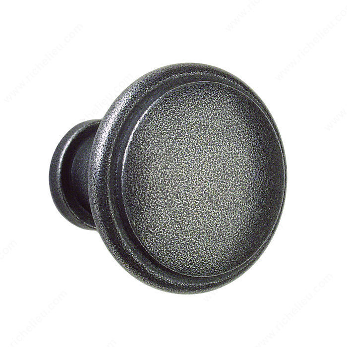 Knob LC1050 Series, Finish Satin Steel, Diameter - Overall Dimensions 1 3/8 in, Projection - Overall Dimensions 1 3/8 in
