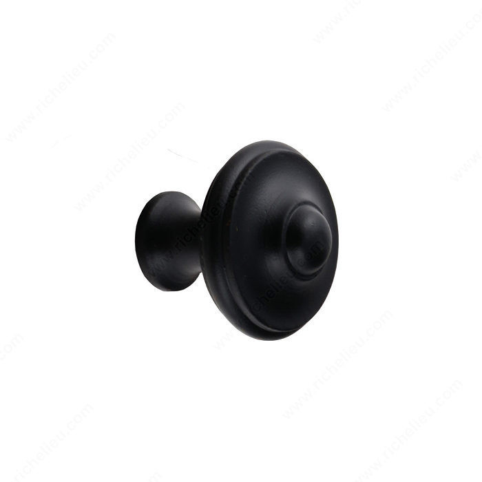 Knob LC1060 Series, Finish Satin Black, Diameter - Overall Dimensions 1 in, Projection - Overall Dimensions 1 in