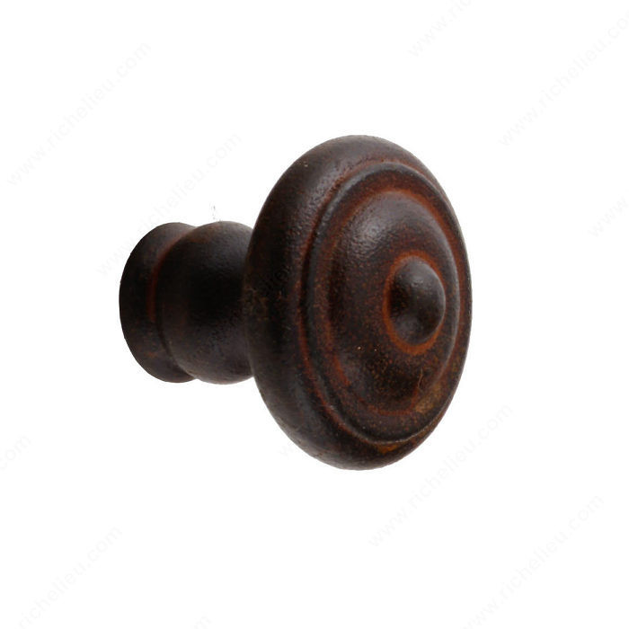 Knob LC1070 Series, Finish Rust, Diameter - Overall Dimensions 1 in, Projection - Overall Dimensions 1 in