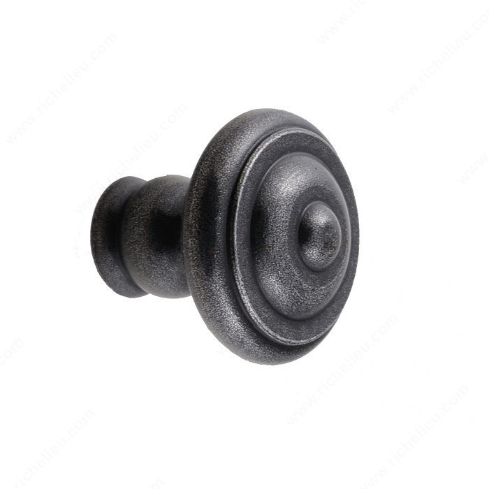 Knob LC1070 Series, Finish Satin Steel, Diameter - Overall Dimensions 1 1/2 in, Projection - Overall Dimensions 1 5/8 in