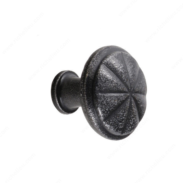Knob LC1080 Series, Finish Satin Steel, Diameter - Overall Dimensions 1 in, Projection - Overall Dimensions 7/8 in