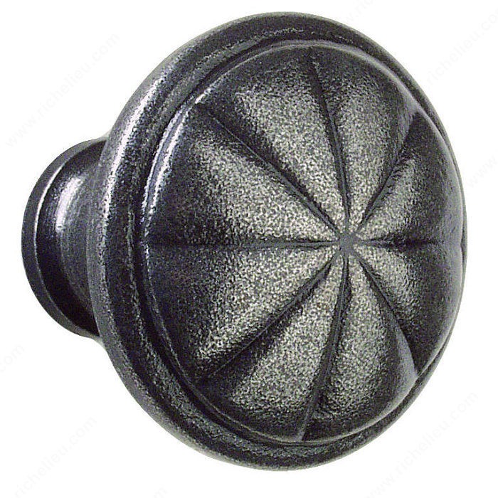Knob LC1080 Series, Finish Satin Steel, Diameter - Overall Dimensions 1 1/8 in, Projection - Overall Dimensions 1 1/8 in