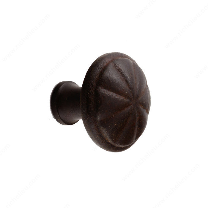 Knob LC1080 Series, Finish Rust, Diameter - Overall Dimensions 1 1/8 in, Projection - Overall Dimensions 1 1/8 in