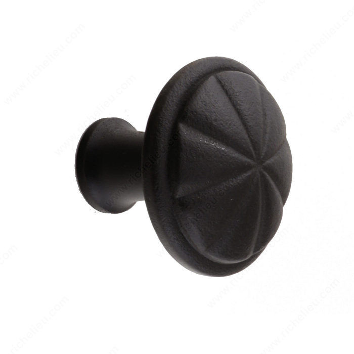 Knob LC1080 Series, Finish Matte Bronze, Diameter - Overall Dimensions 1 3/8 in, Projection - Overall Dimensions 1 1/4 in