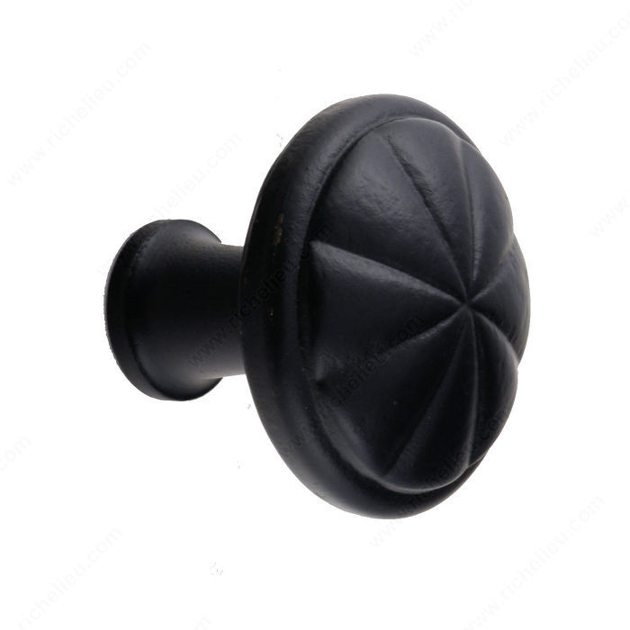 Knob LC1080 Series, Finish Satin Black, Diameter - Overall Dimensions 1 1/2 in, Projection - Overall Dimensions 1 3/8 in