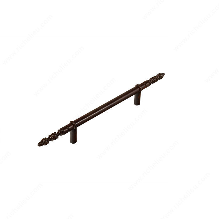 Bar Pull LC1960 Series, Finish Rust, Center to Center 6 1/4 in, Length - Overall Dimensions 12 3/8 in