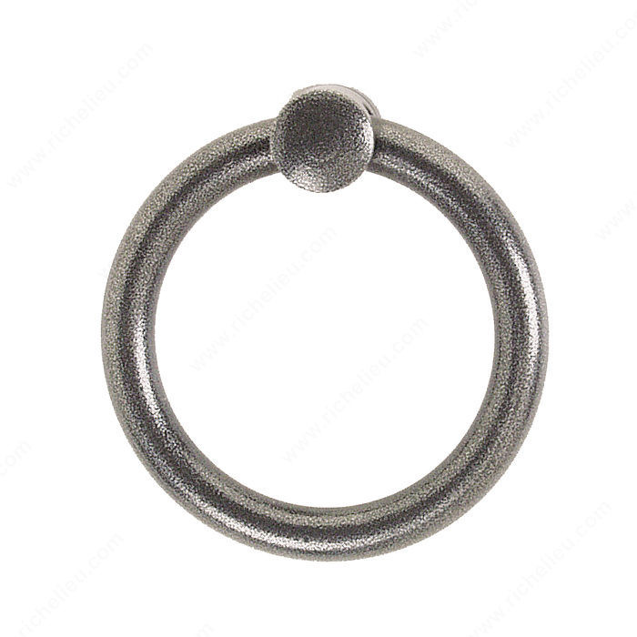 Ring Pull LC5132/5133, Finish Satin Steel, Diameter - Overall Dimensions 2 in, Length - Overall Dimensions 2 1/8 in