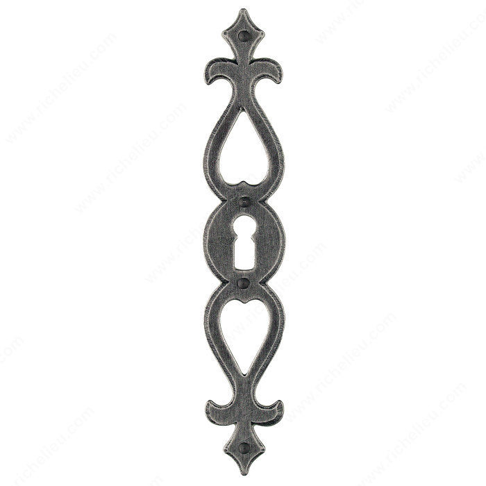 Key Escutcheon LC7284, Finish Satin Steel, Type Hole for Cabinet Knob