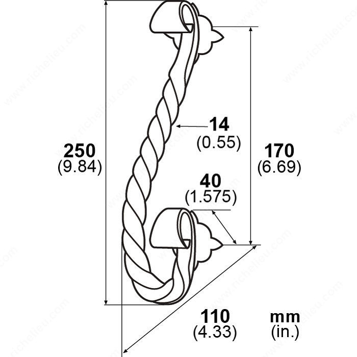 Door Pull LD8017, Finish Matte Bronze