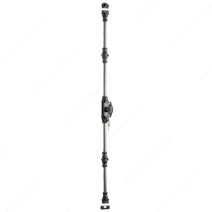Cremone Bolt (with Key) LD9050, Finish Satin Steel, Length - Overall Dimensions 7 in