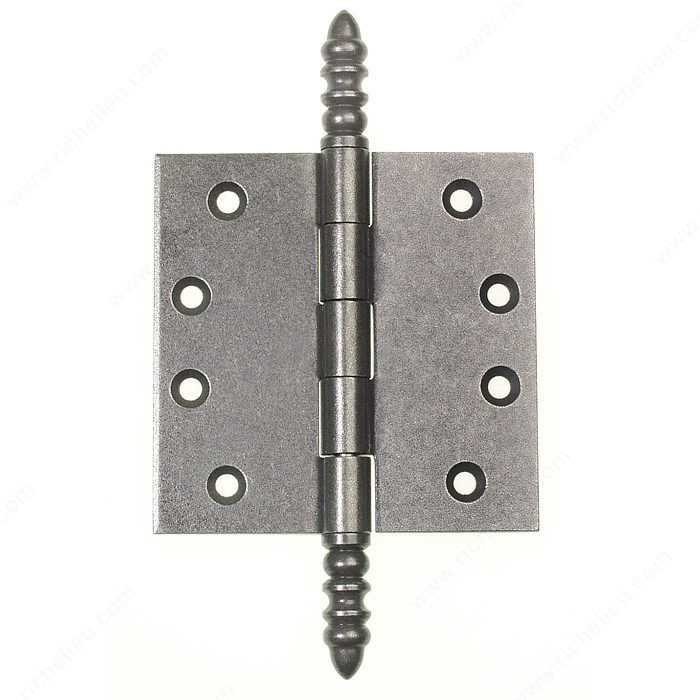 Mortise Hinge Steeple Finial LH8135/8140/8145, Finish Satin Steel, Length - Overall Dimensions 4 in, Width - Overall Dimensions 4 in