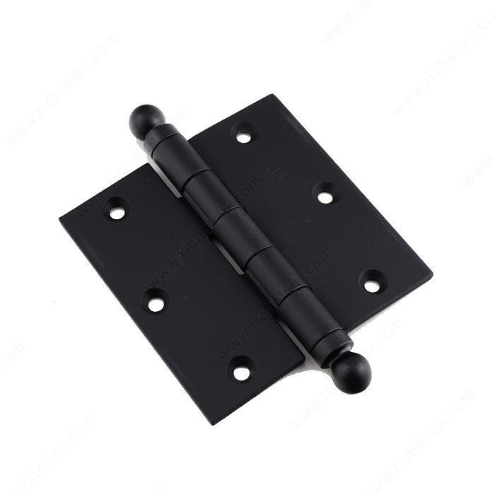 Mortise Hinge Ball Finial LH8235/8240/8245, Finish Satin Black, Length - Overall Dimensions 3 1/2 in, Width - Overall Dimensions 3 1/2 in