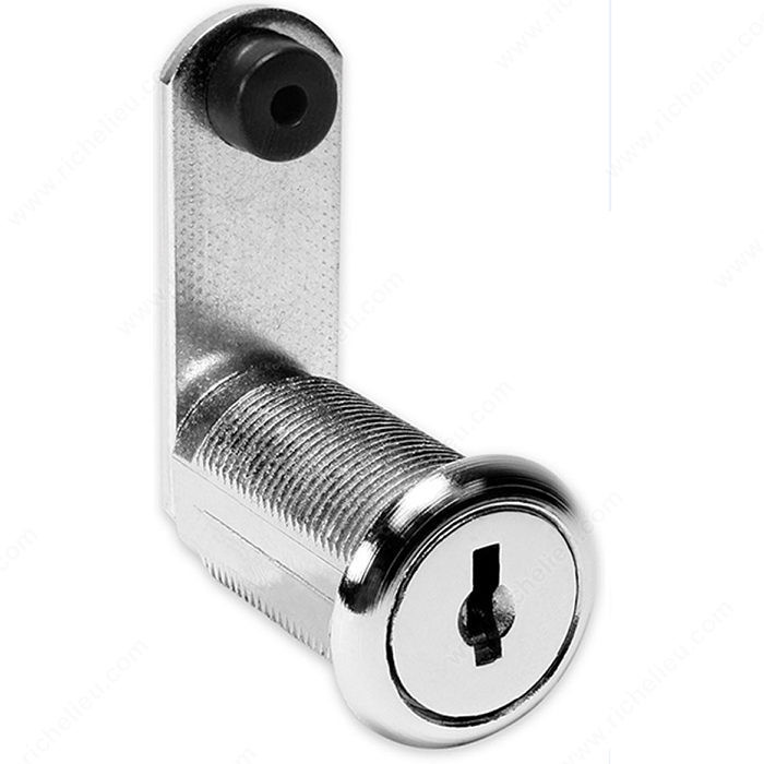 Disc Tumbler Cam Lock, Key Type Keyed Alike - 390, Finish Chrome, Length 1/8 in