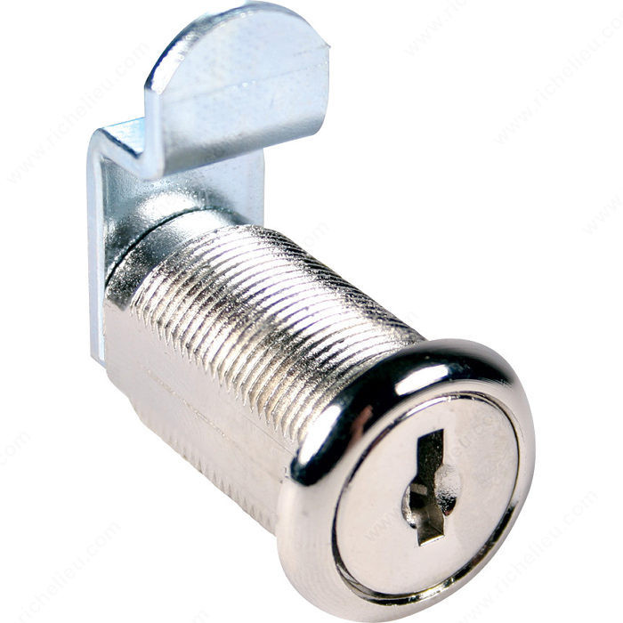 Cam Lock with 1-3/16 Cylinder, Key Type Keyed Alike #C205A, Finish Bright Nickel
