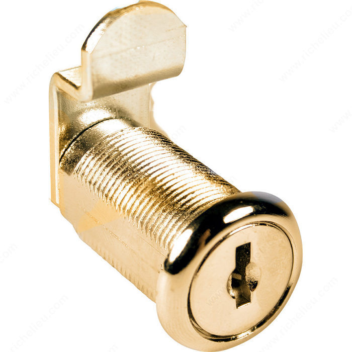 Cam Lock with 1-3/16 Cylinder, Key Type Keyed Alike #C346A, Finish Polished Brass