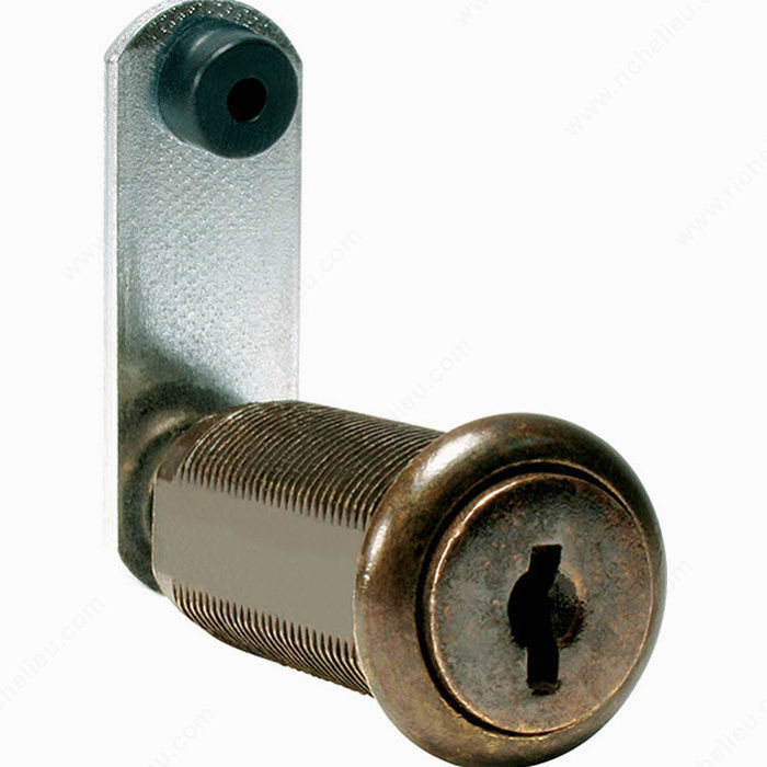 Disc Tumbler Cam Lock, Key Type Keyed Alike - 415, Finish Antique Brass, Length 1 1/8 in