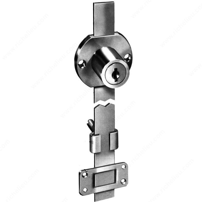Pedestal Drawer Lock - Side Mount, Key Type Keyed Alike - 415, Finish Polished Brass