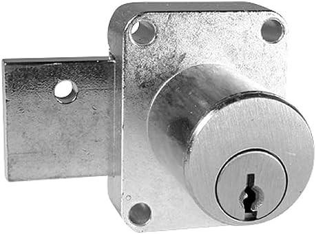 Pin Tumbler Lock, Key Type Keyed Alike #101, Application Door Lock, Finish Satin Chrome, Length 1 3/8 in