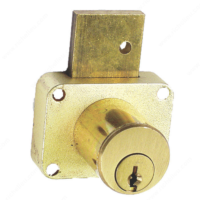 Pin Tumbler Lock, Key Type Keyed Alike #107, Application Drawer Lock, Finish Satin Chrome, Length 1 3/8 in