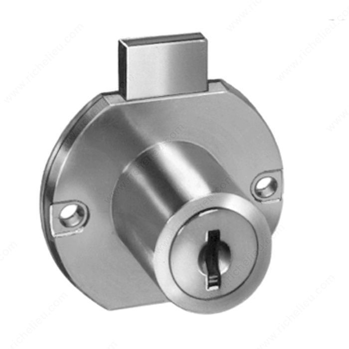 Series LOC8703 and LOC8705 Locks, Key Type Keyed Alike #C346A, Panel Thickness 7/8 in, Cylinder Length 15/16 in, Finish Bright Nickel