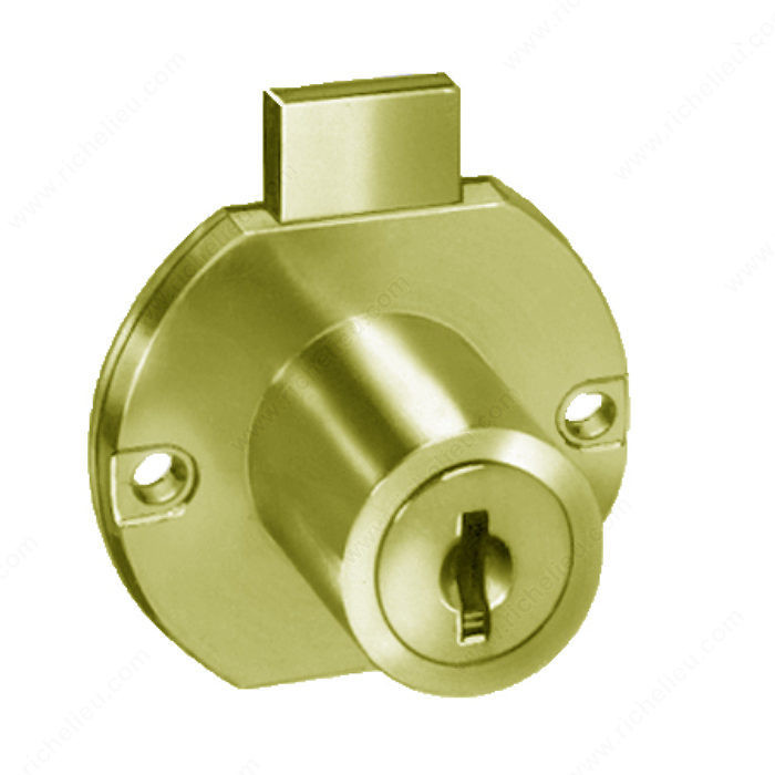 Series LOC8703 and LOC8705 Locks, Key Type Keyed Alike #C413A, Panel Thickness 7/8 in, Cylinder Length 15/16 in, Finish Polished Brass
