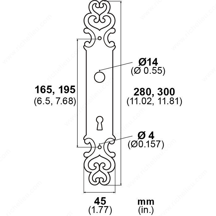 Escutcheon Plate LP7506, Finish Rust, Function Passage Escutcheon