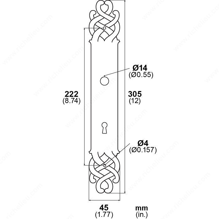 Escutcheon Plate LP7508, Finish Satin Steel, Function Emergency Escutcheon