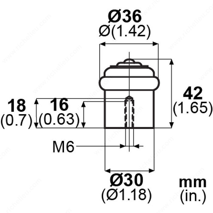 Floor Stop LS4040, Finish Satin Black