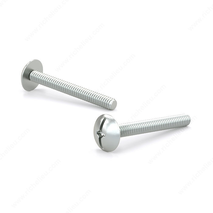 Zinc Plated Machine Screw, Large Truss Head, Combined Quadrex Slot Drive, TPI 32, Type B Point, Imperial screw with zinc plating, Length 7/8 in PRO-PACK 3