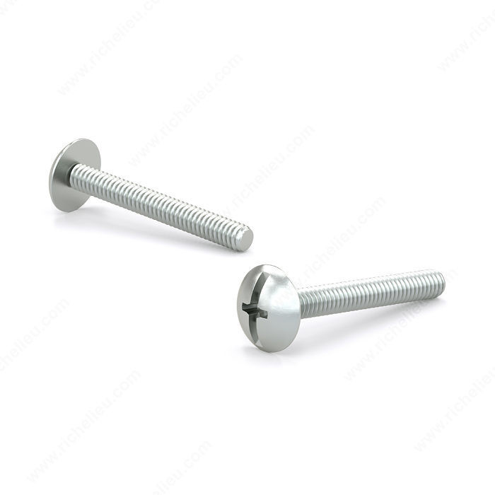 Zinc Plated Machine Screw, Large Truss Head, Combined Phillips Slot Drive, TPI 32, Type B Point, Length 3/4 in, Our Divisions Onward