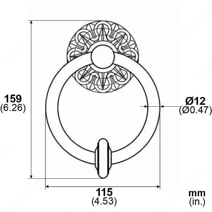 Door Knocker LX2015, Finish Satin Steel