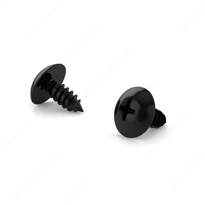 Metal Screw for Slides, Truss Head, Phillips Drive, Self-Tapping Thread, Type A Point, Screws for slides and small hardware, Finish Black Zinc