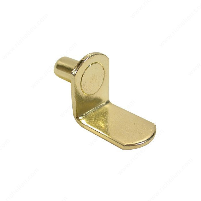 L-Shaped Metal Shelf Pin - 1/4, Drilling Diameter 1/4 in, Finish Brass