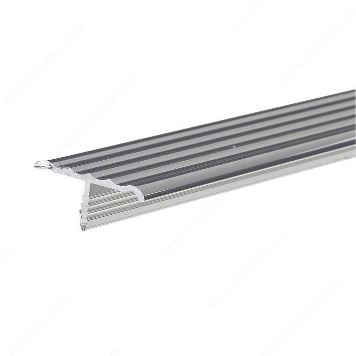 2PCx12FT Aluminum Tee Mouldings, Color/ Finish Chrome, Material Anodized Aluminum