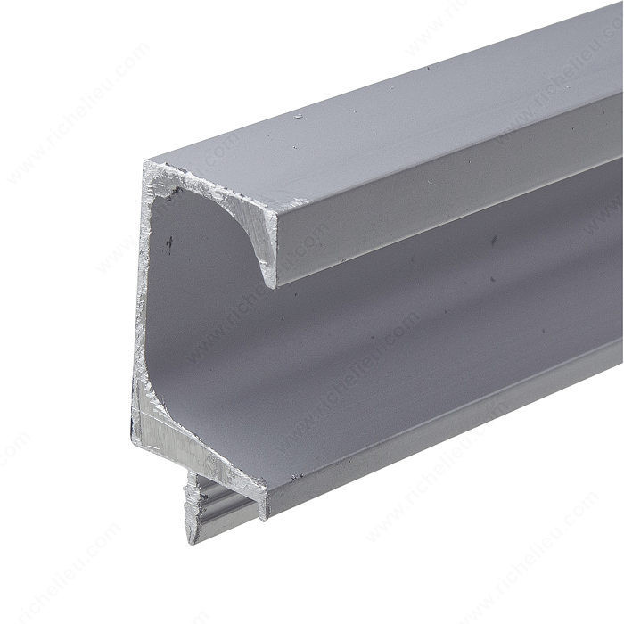 Contemporary Handle for 3/4 Panel - 126 and 319, Finish Satin Aluminum, Visible Height 1 3/8 in, Panel Thickness 3/4 in, Depth of Groove 3/4 in