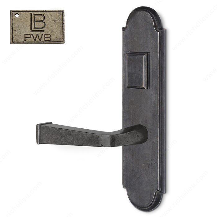 Left Hand Reverse Mortise Escutcheon Entry, Lever L4/L4, 2.50 - Montana, Finish Pewter Bronze