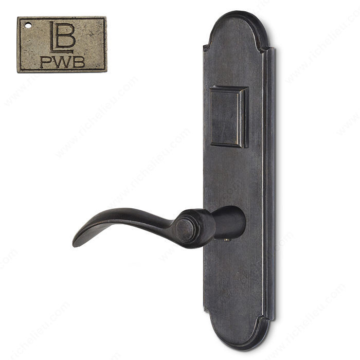 Left Hand Reverse Mortise Escutcheon Entry, Lever L1/L1, 2.75 - Montana, Finish Pewter Bronze